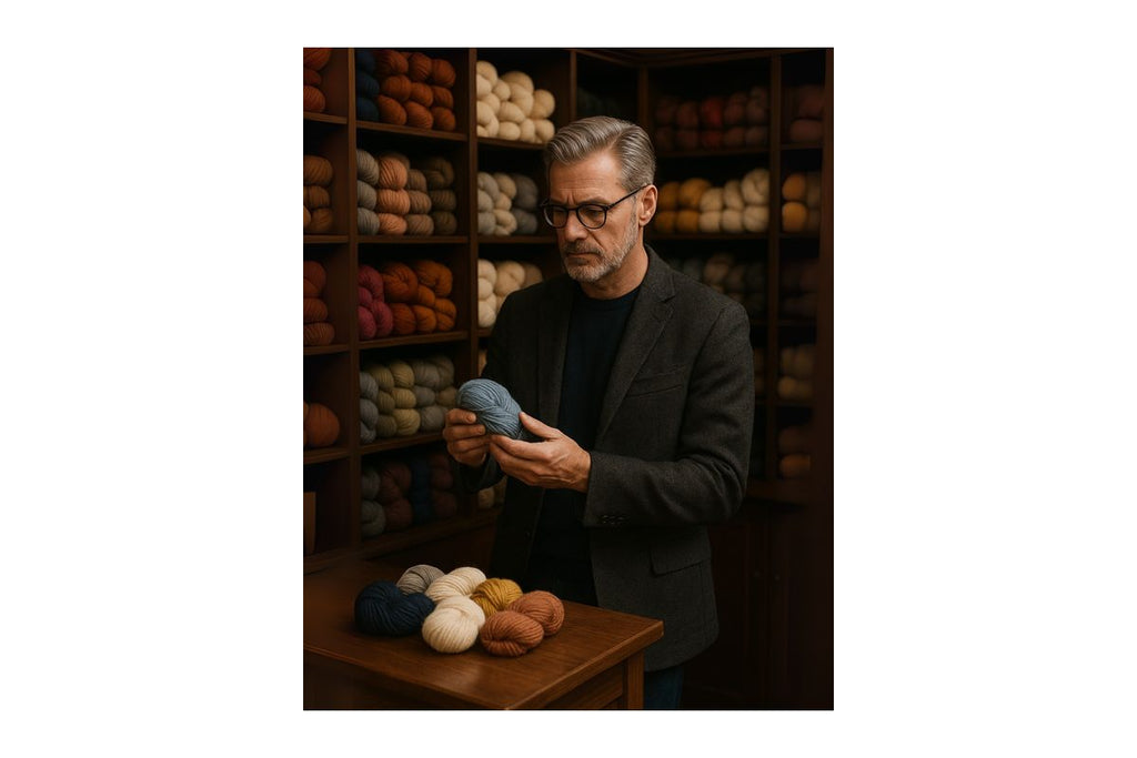 毛糸を選ぶ紳士たち ─ その迷いと直感の時間