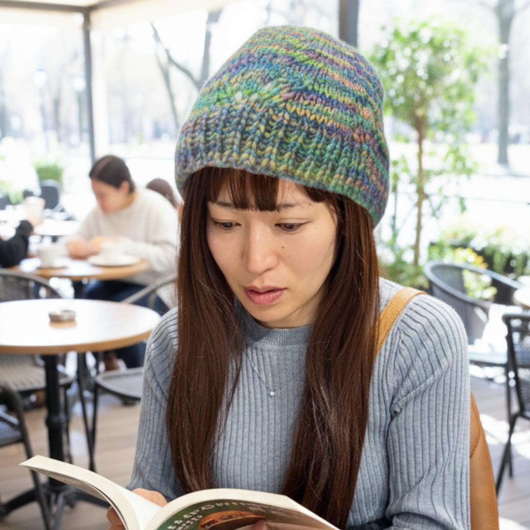 【無料】1玉で編む カラフルボンサイ帽子