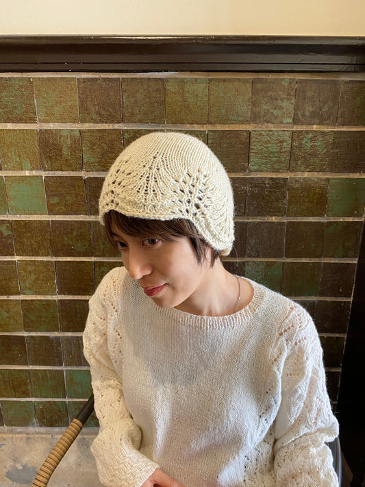 春のレースハット｜ソックヤーン1玉で完成する大人の手編み帽子