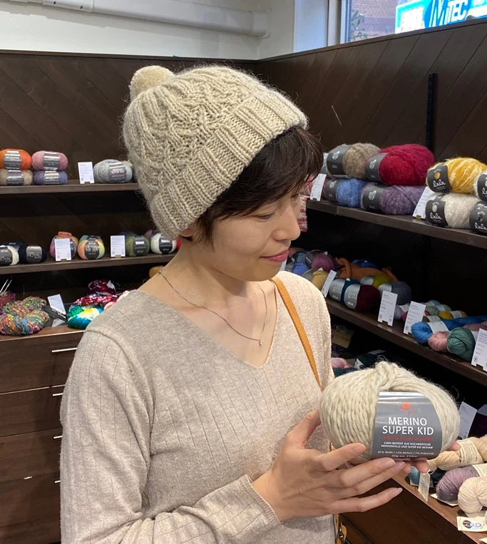 🧶【1玉で編める帽子】軽くて疲れにくい手編み帽子｜メリノウール＆モヘアの上質糸で編む快適ニット