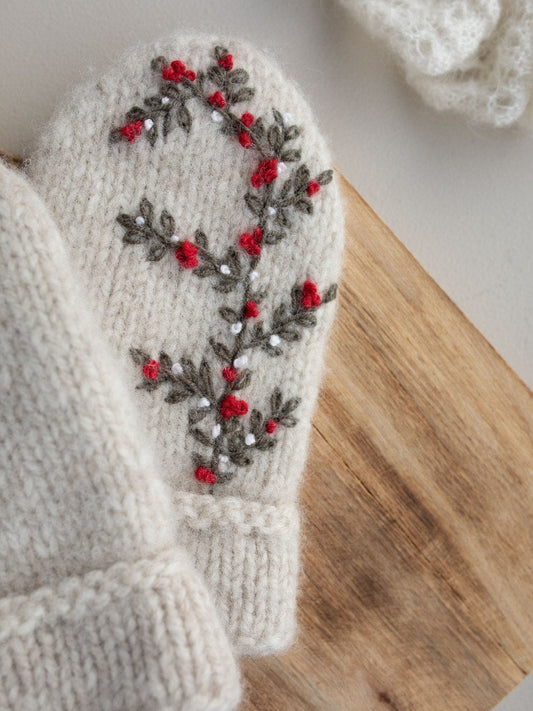 北欧のウールで編む、フェルト仕上げのミトン