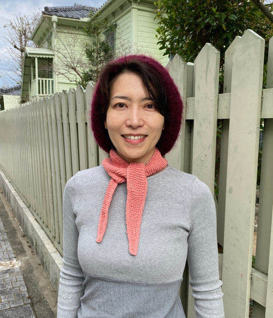 軽やかに巻けるソフィースカーフ｜毛糸 & 日本語文章パターン付きキット｜PetiteKnit：プチニット【即日発送】