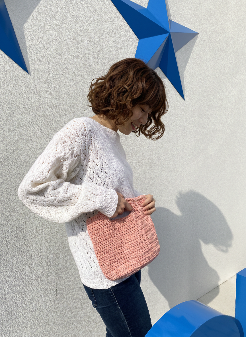 軽やかな質感の《エヴリデイ トート》キット（毛糸とダウンロードパターン付き）【即日発送】