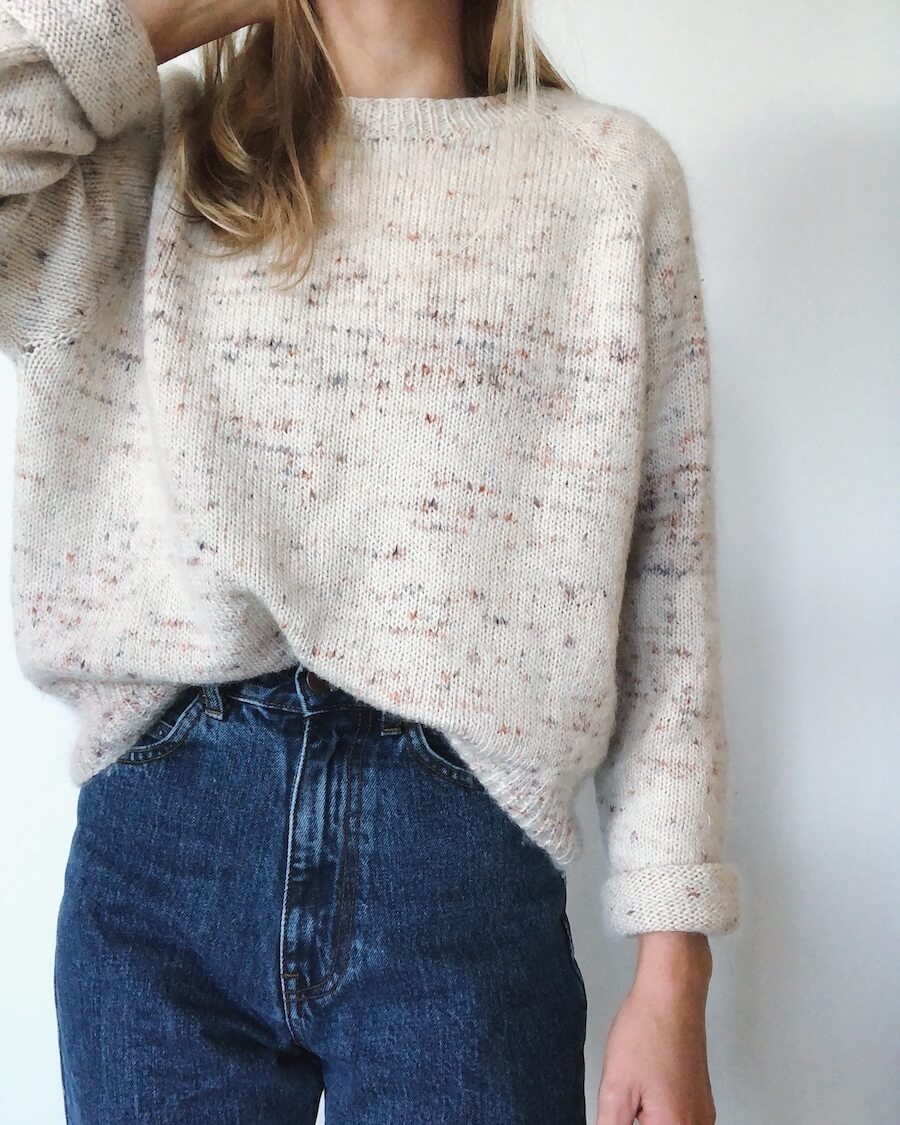 日本語文章パターン｜No Frills Sweater（ノー・フリル・セーター）｜petiteknit：プチニット