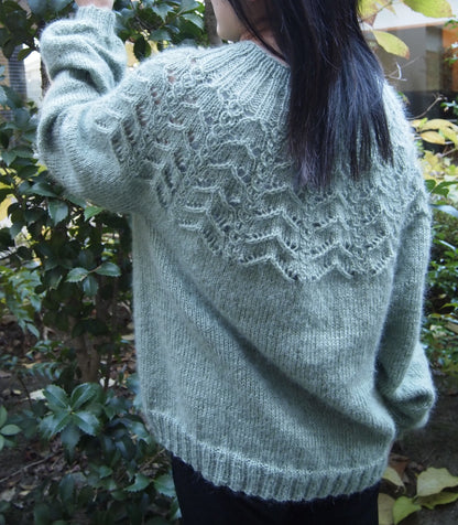 レースヨークが美しく映える ヴィヴィル セーター キット（毛糸とダウンロードパターン付き）【即日発送】