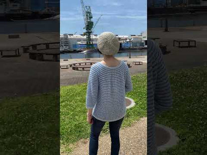 やわらかな色の重なりを楽しむ サマーストライプセーター キット（毛糸とダウンロードパターン付き）【即日発送】