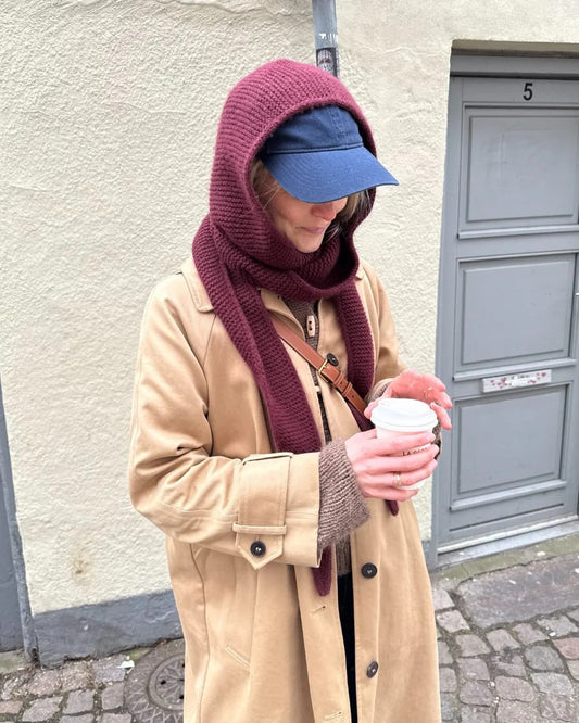 かぶって巻ける一体形｜ソフィーフード 毛糸 & 文章パターン付きキット｜PetiteKnit：プチニット【即日発送】