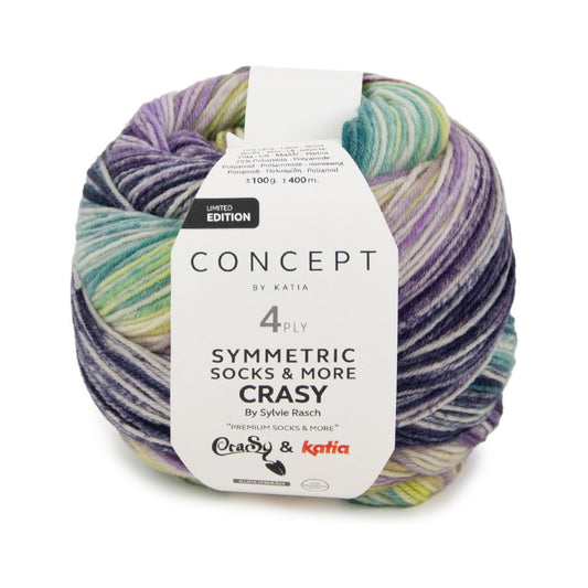 左右お揃いに編める、上質メリノ｜ソックス & モア クレイジー｜Katia：カティア【即日発送】